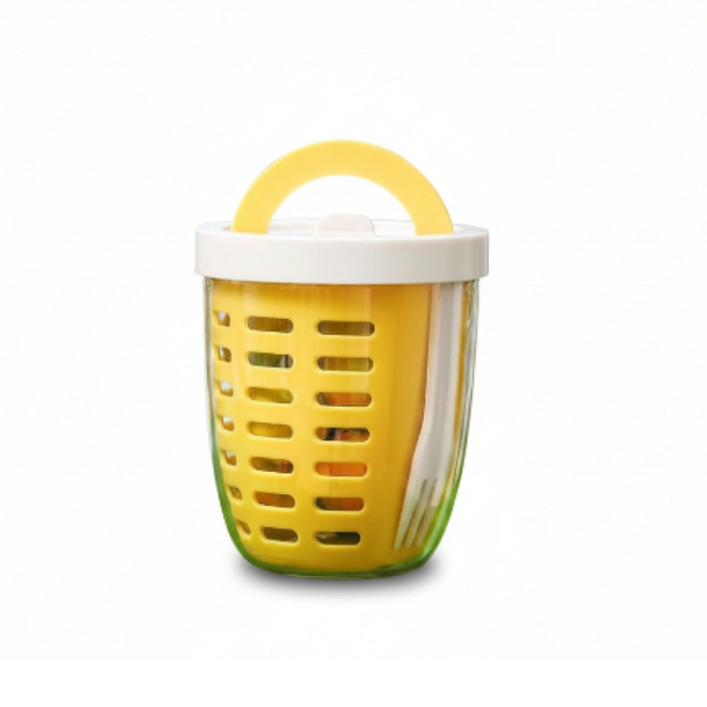 Portable Reusable Fruit Snack Cup On White Background