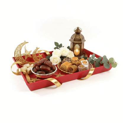 Qlux Plastic Leather Patterned Trays - Large