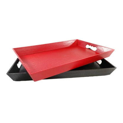 Qlux Plastic Leather Patterned Trays - Large