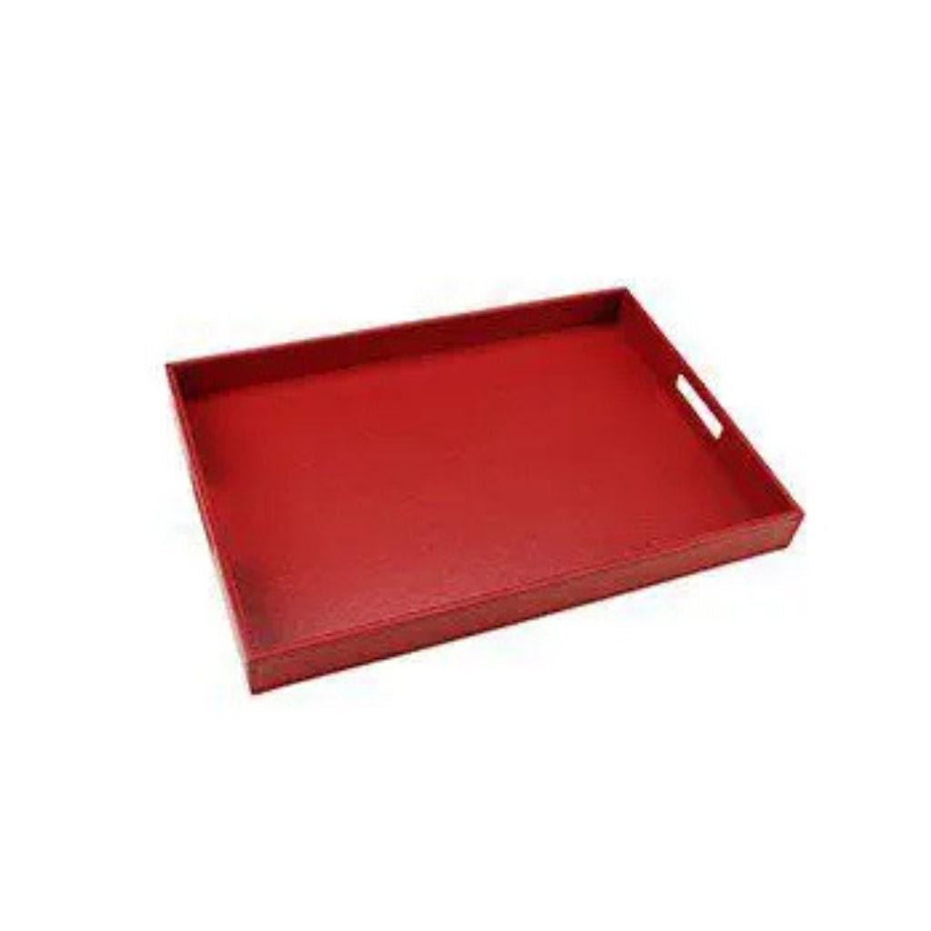 Qlux Plastic Leather Patterned Trays - Large