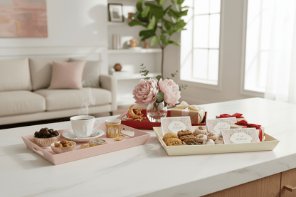 Qlux Plastic Leather Patterned Trays - Small