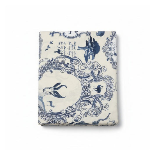 Queen Duvet Cover Set - 100% Cotton - Toile De Jouy