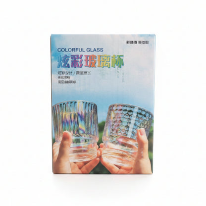 Rainbow Dotted Glass Cup with Lid & Straw 400ml | Reusable Iced Coffee Tumbler