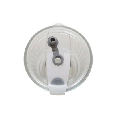 Rainbow Striped Glass Cup with Lid & Straw 400ml | Reusable Iced Coffee Tumbler Lid On White Background