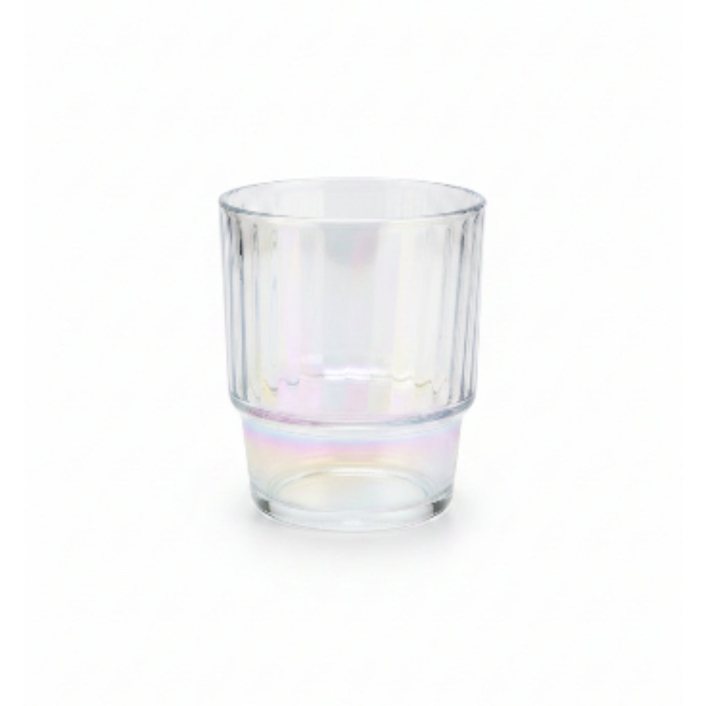 Rainbow Striped Glass Cup with Lid & Straw 400ml | Reusable Iced Coffee Tumbler