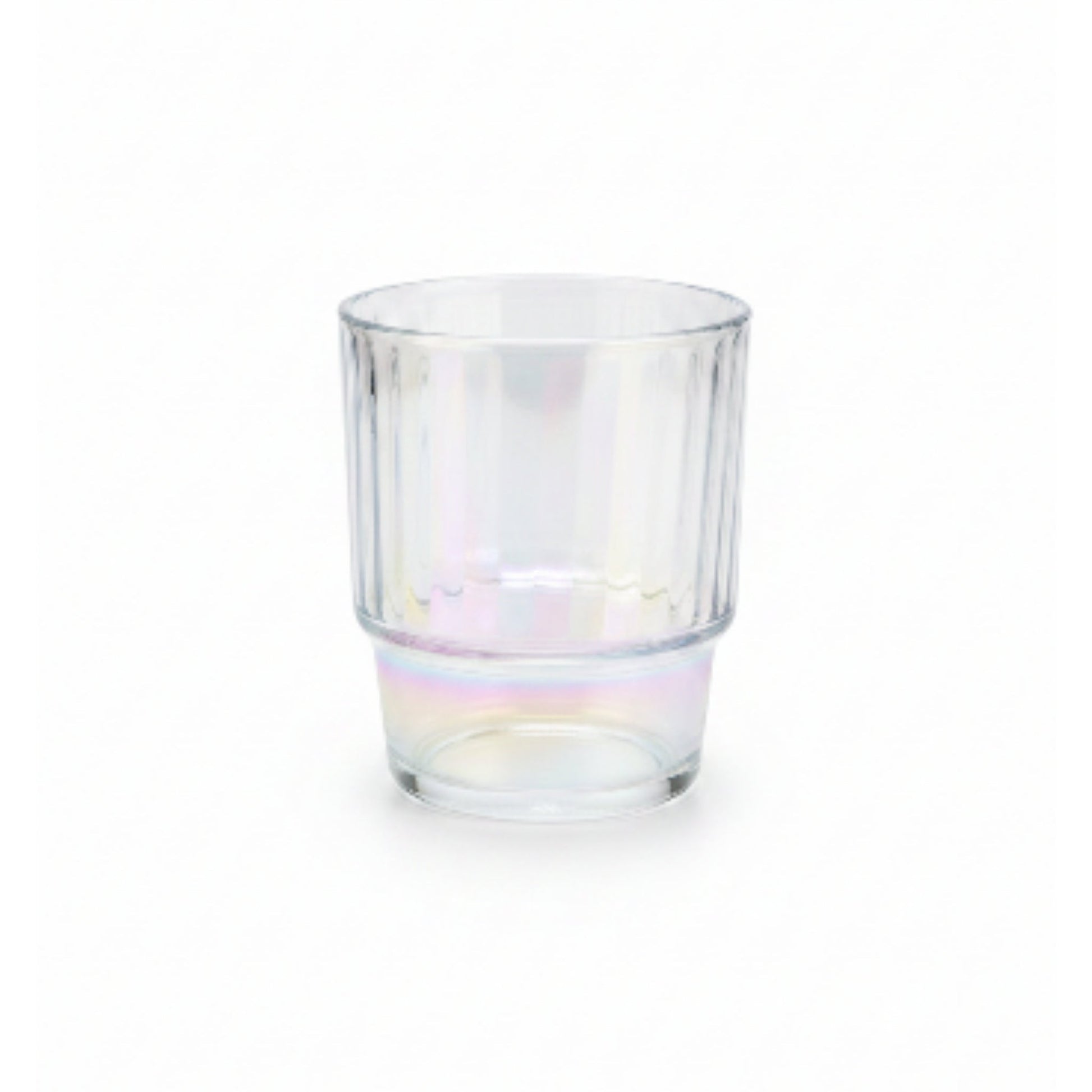 Rainbow Striped Glass Cup with Lid & Straw 400ml | Reusable Iced Coffee Tumbler