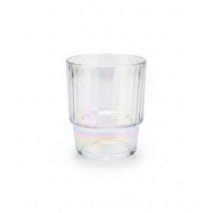 Rainbow Striped Glass Cup with Lid & Straw 400ml | Reusable Iced Coffee Tumbler