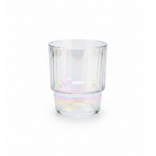Rainbow Striped Glass Cup with Lid & Straw 400ml | Reusable Iced Coffee Tumbler