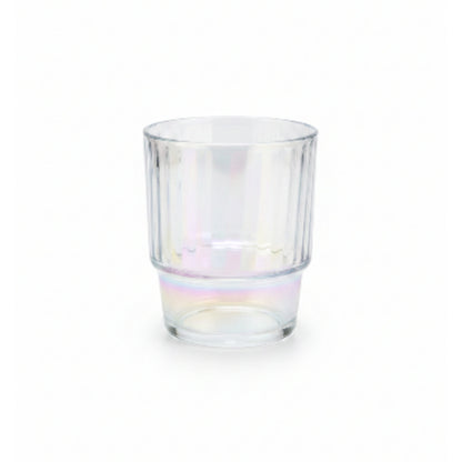 Rainbow Striped Glass Cup with Lid & Straw 400ml | Reusable Iced Coffee Tumbler On White Background