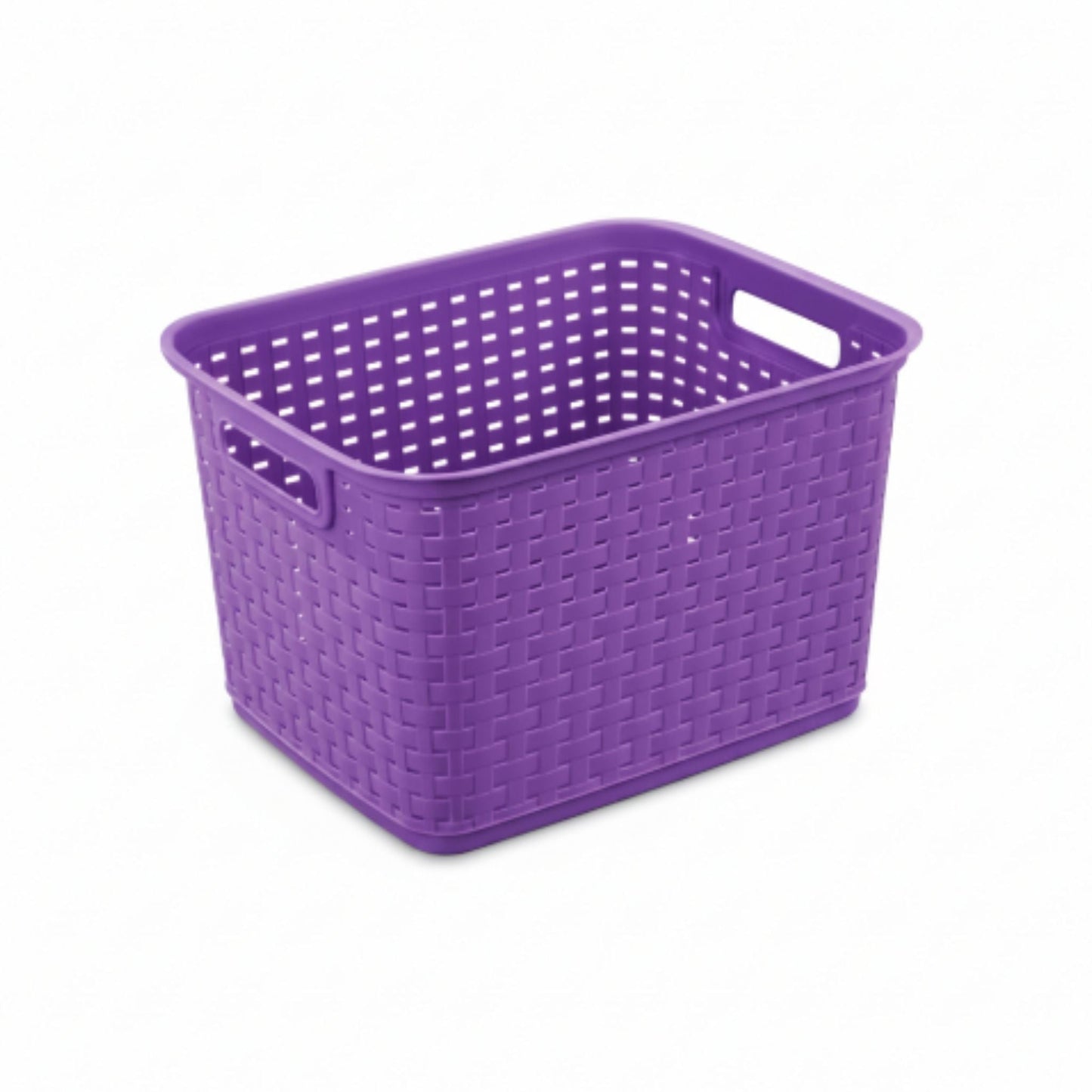 Rattan Basket Purple On White Background