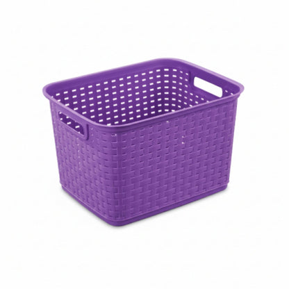 Rattan Basket Purple On White Background