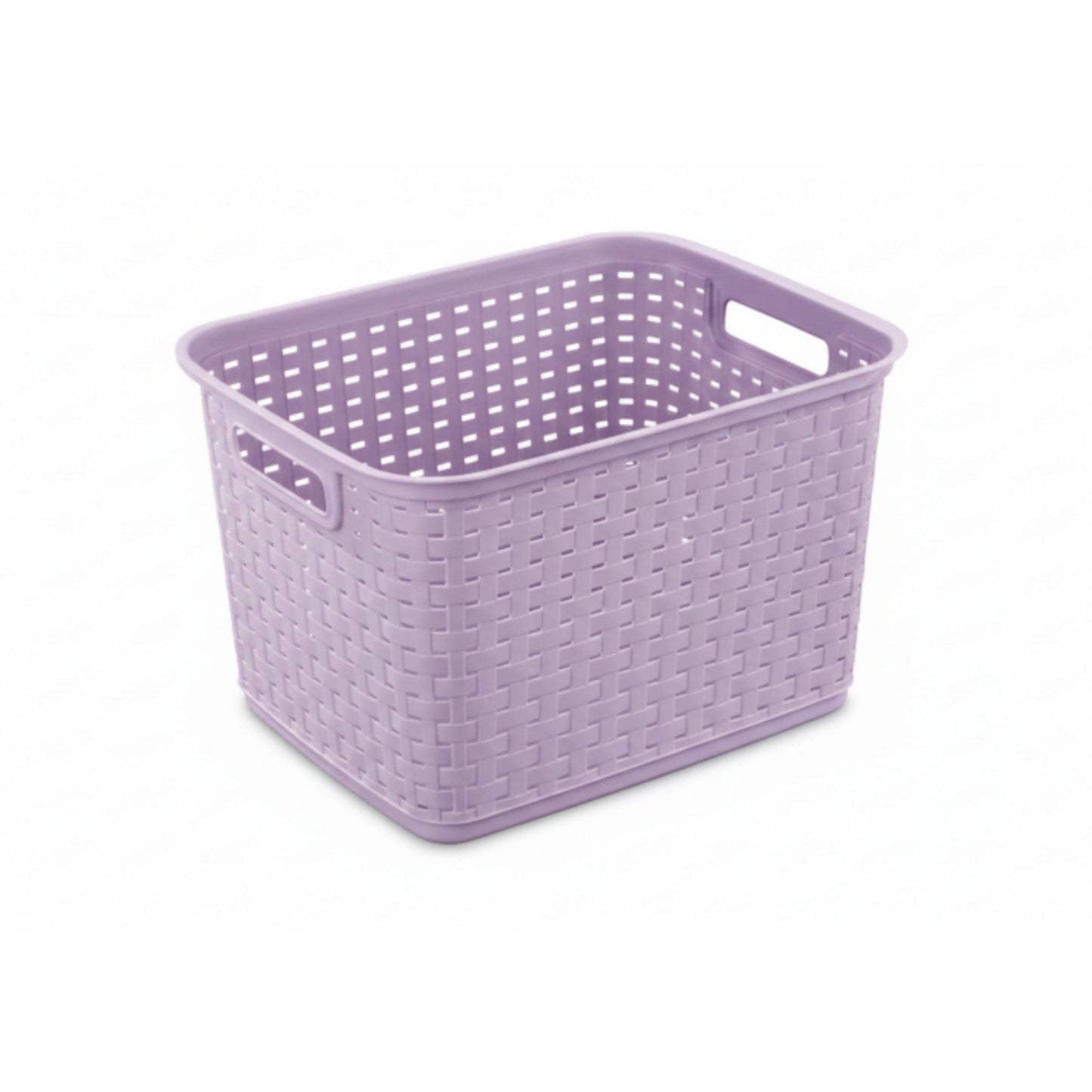 Rattan Basket Light Purple On White Background