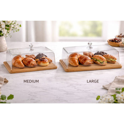 Rectangle Bamboo Base Cake Dome