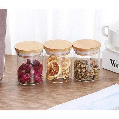 12pc Bamboo Jars 8x6.5cm