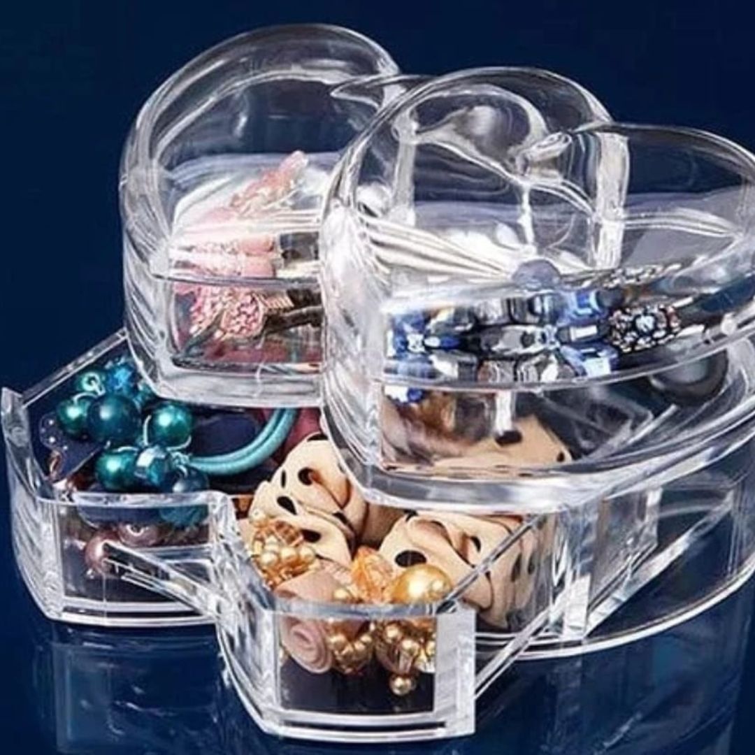 Acrylic Heart Shaped Jewelry Box