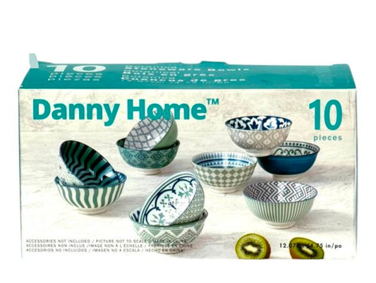 Danny Home 10pc Botanica Stoneware Bowls Set