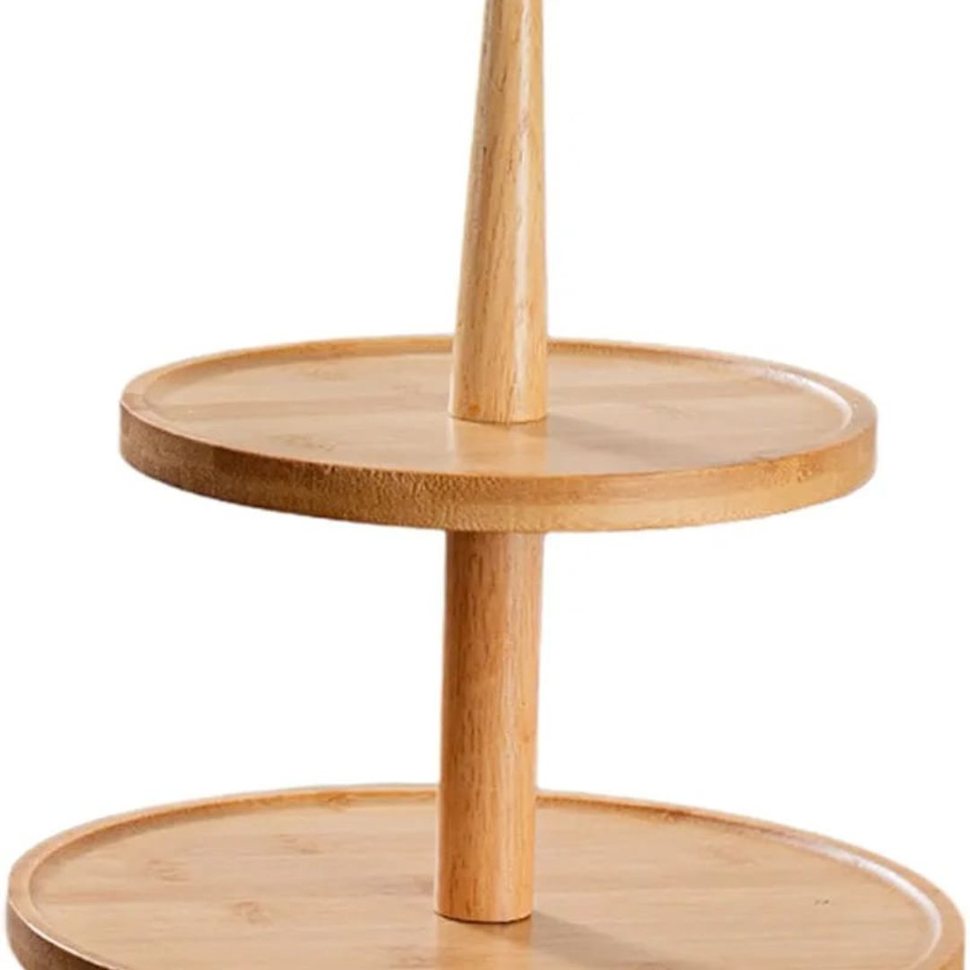 Bamboo 2 Tier Cake Stand