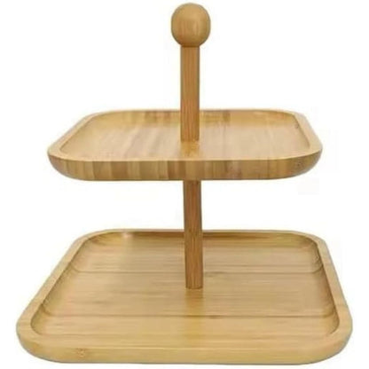 Bamboo 2 Tier Cake Stand