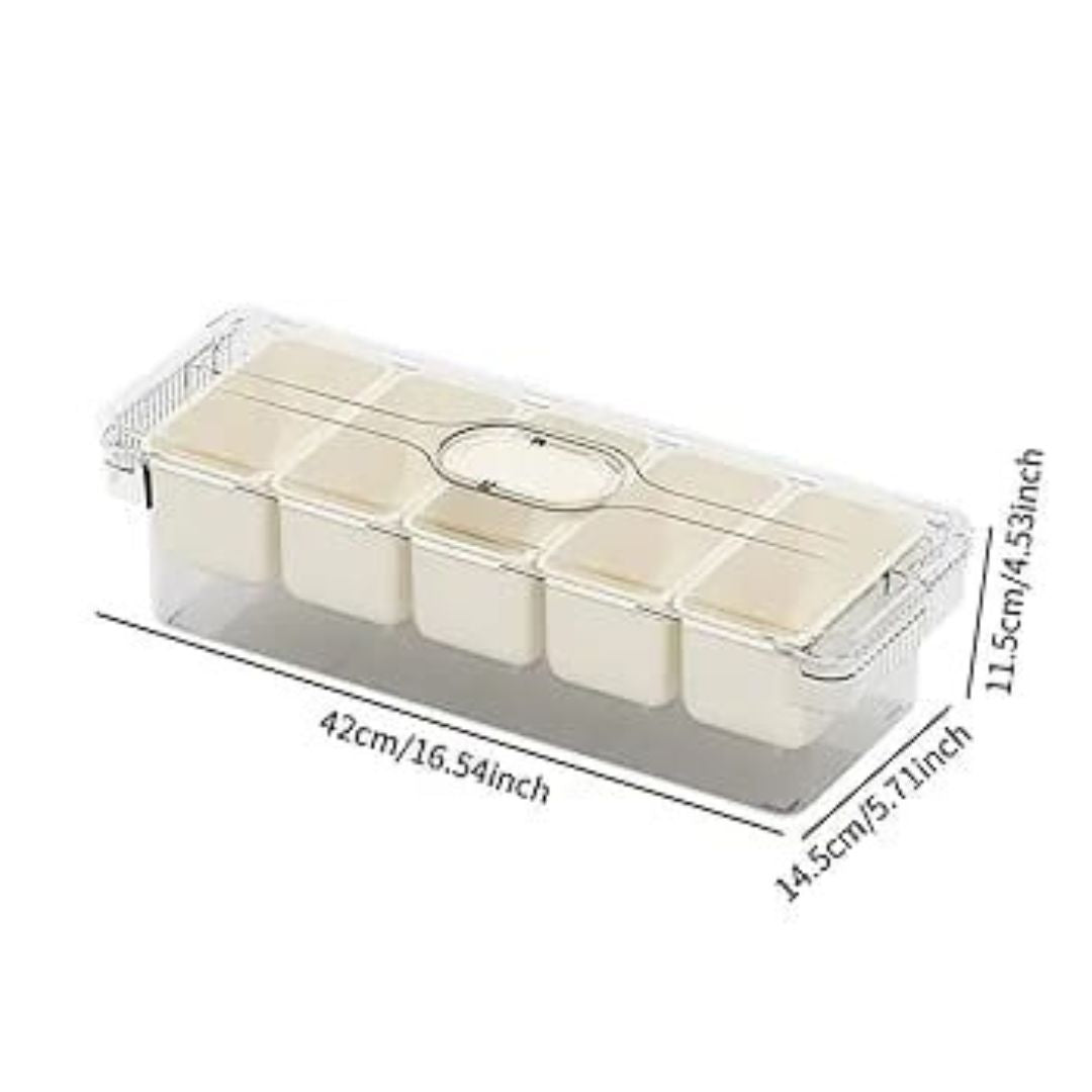 5 Division Serving Tray With Ice Compartment
