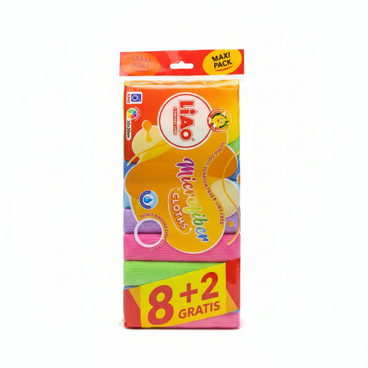 Liao 8pc+2pc Microfiber Cloths - 30cm x 30cm