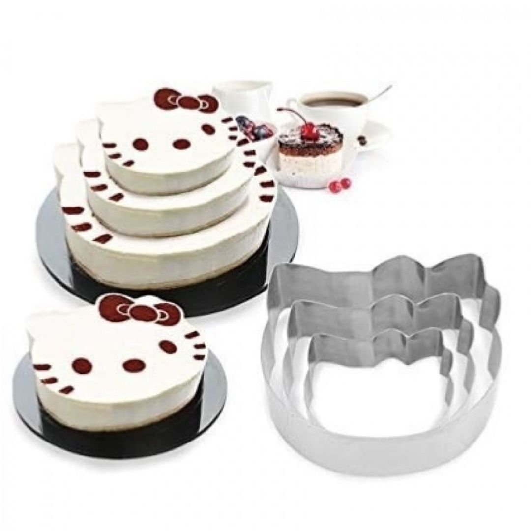 3pc Stainless Steel Cat Baking Mould