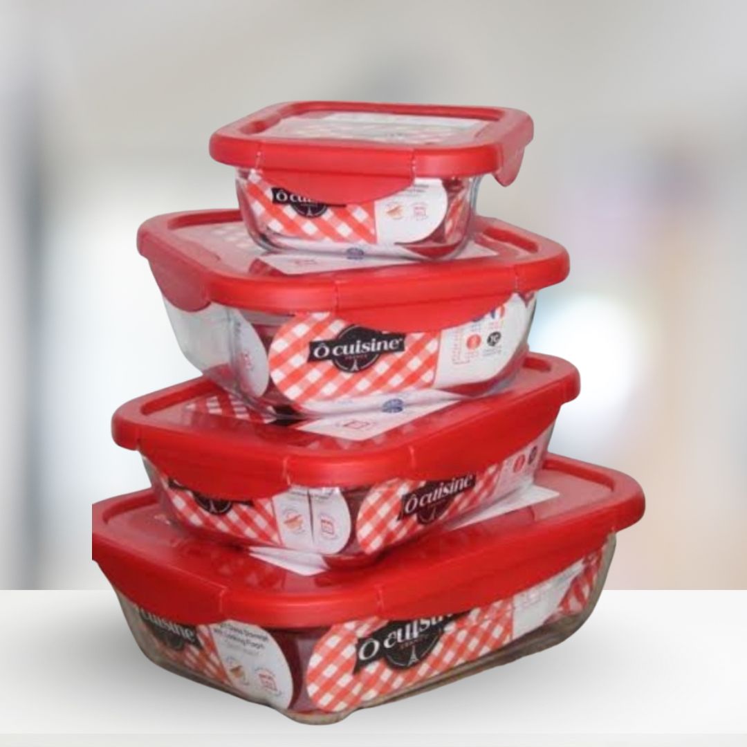 Cuisine Airtight Glass Storage With Flaps- 1.9L
