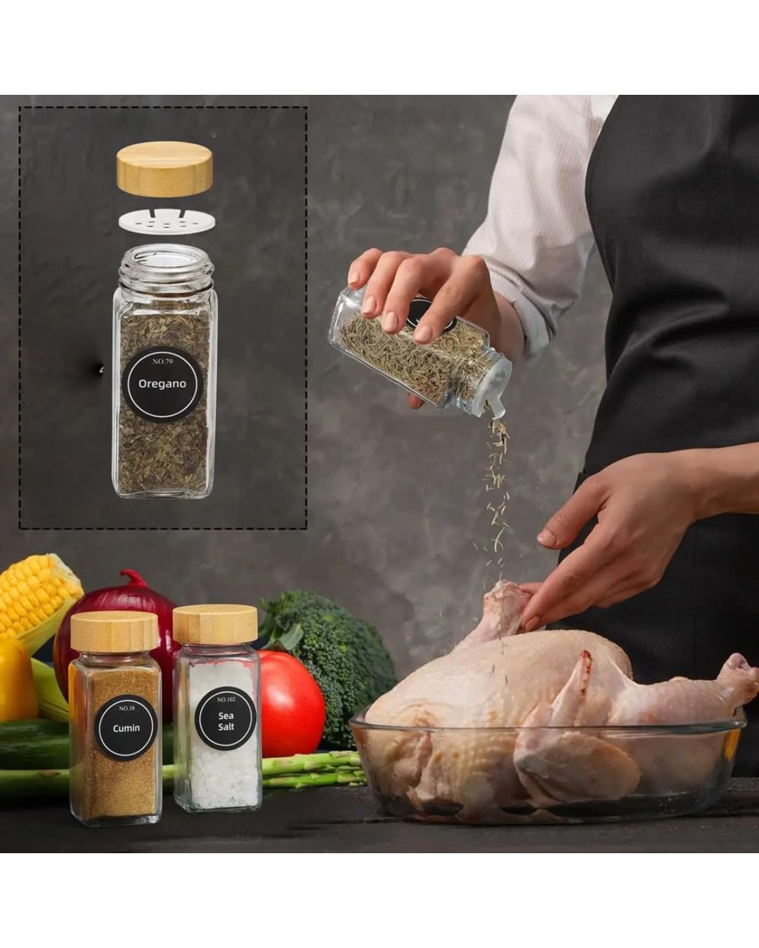 Bamboo lid Spice Bottle -120ml