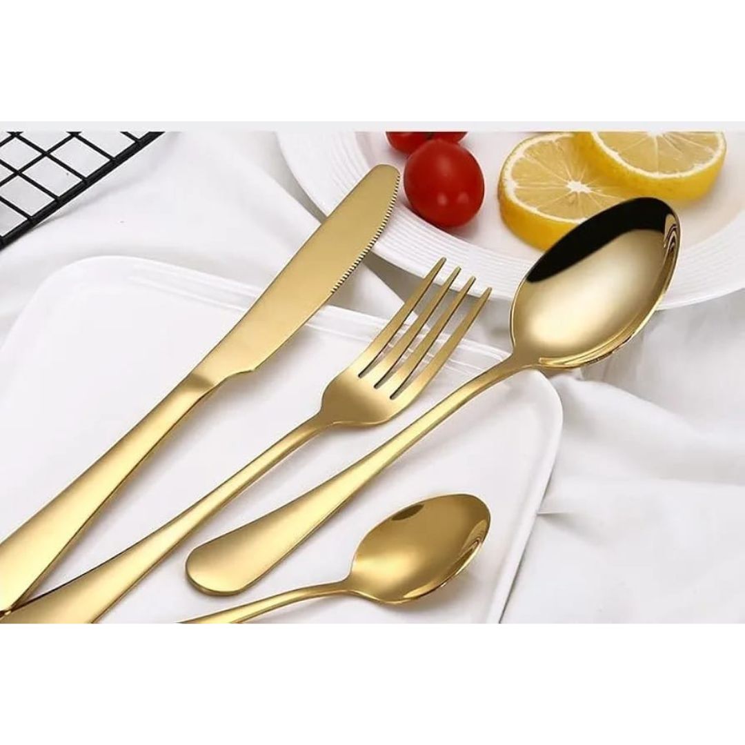 Stainless Steel Cutlery 6s - Gold