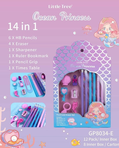 13pc pencil and eraser set 