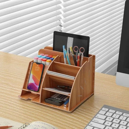 Wooden Phone And Desk Organizer
