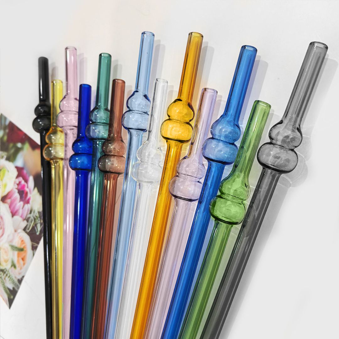 Danny Home 3pc Glass Straw With Cleaner- Bubble