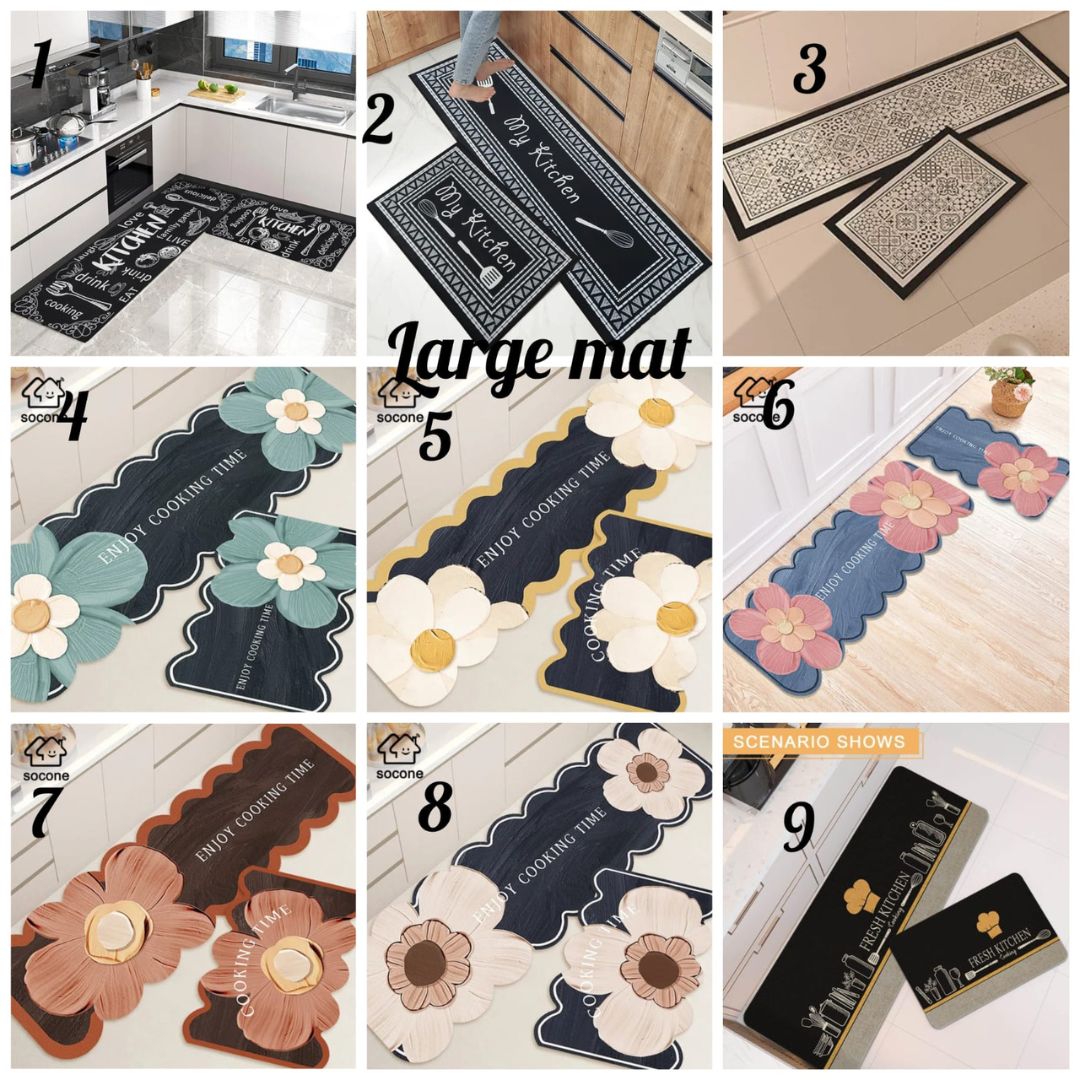 Large 2pc Rubber Kitchen Mat