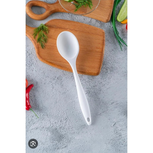 White Silicone Heat Resistant Spoon