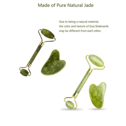 Jade Roller+Guasha Stone Set