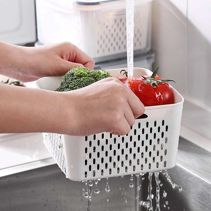 4pc Plastic Fridge Storage With Drainage