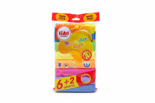 Liao 6pc+2pc Microfiber Cloths - 30cm x 30cm