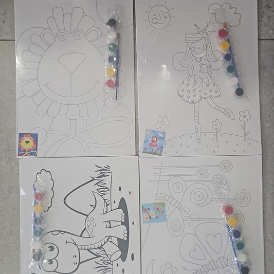 DIY Printed Canvas And Paint Set Large 30x40cm