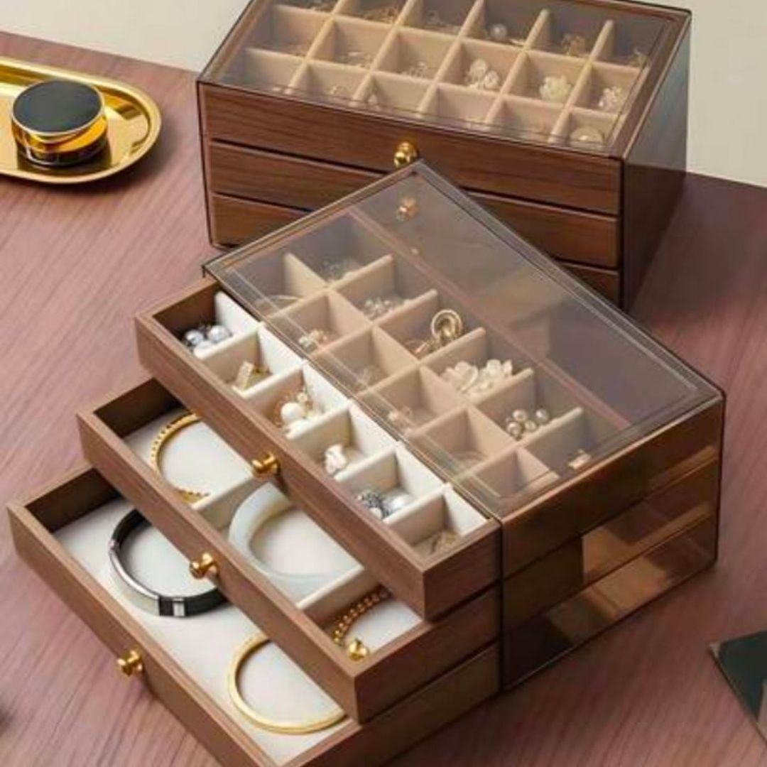 3 Layer Wood Grain Jewlery Box