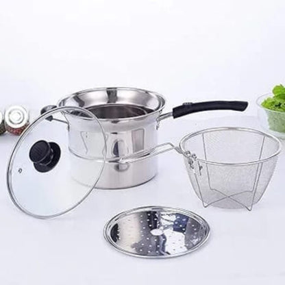 Stainless Steel Steamer/Fryer Pot 22cm