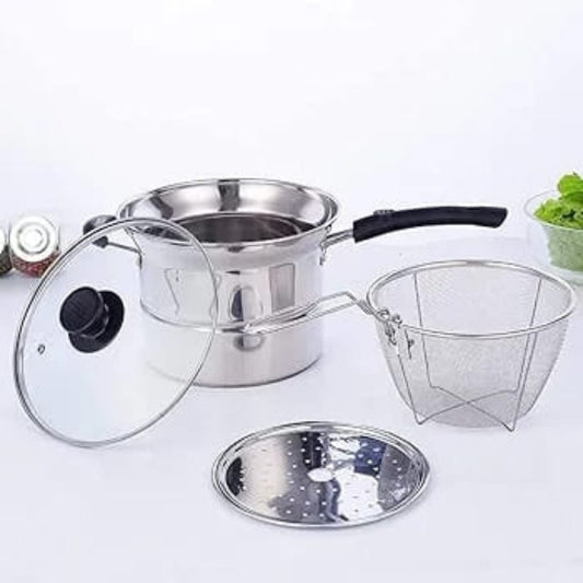 Stainless Steel Steamer/Fryer Pot 22cm
