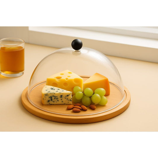 Round Acrylic Dome With Wooden Base