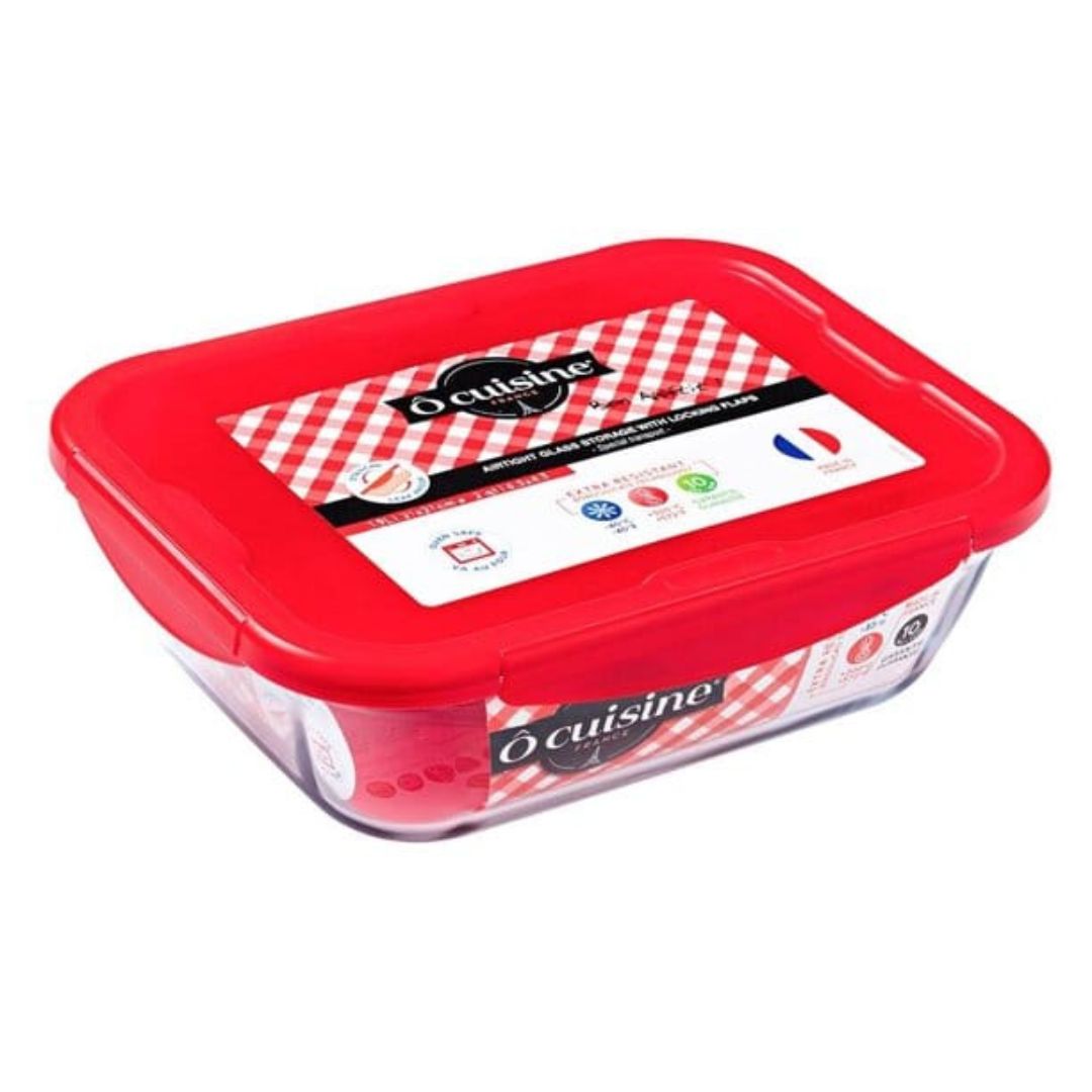 Cuisine Airtight Glass Storage With Flaps- 1.9L
