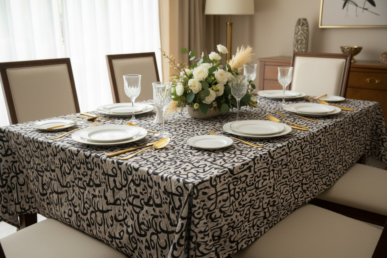 Exclusive Matt Table Cloth Arabic/Pomegranate