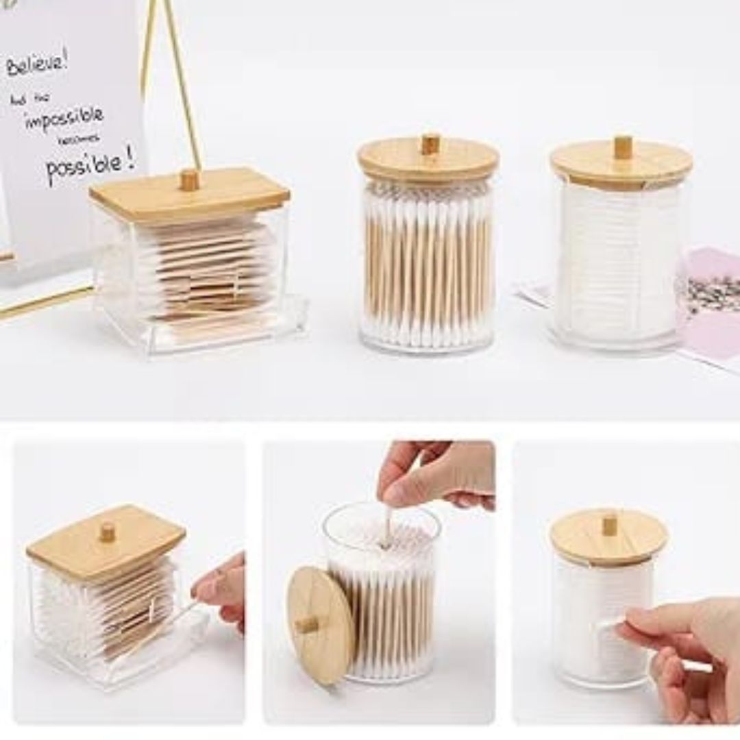 3pc Cotton Bud Holder Set