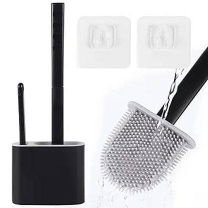 Silicone Toilet Brush With Cleaning Brush