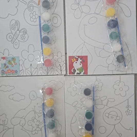 DIY Printed Canvas And Paint Set Small 18x24cm