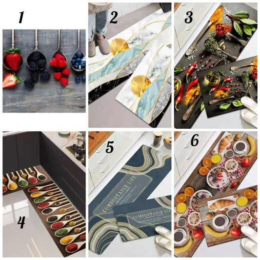 2pc Rubber Kitchen Mat