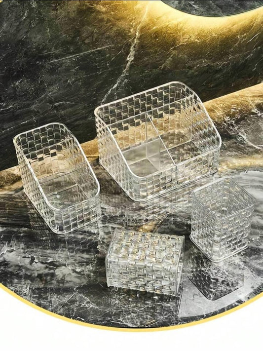 Acrylic Wooven Look Stationery Organizer