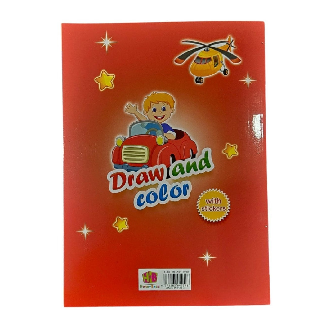 Kids Car Colouring Book With Stickers