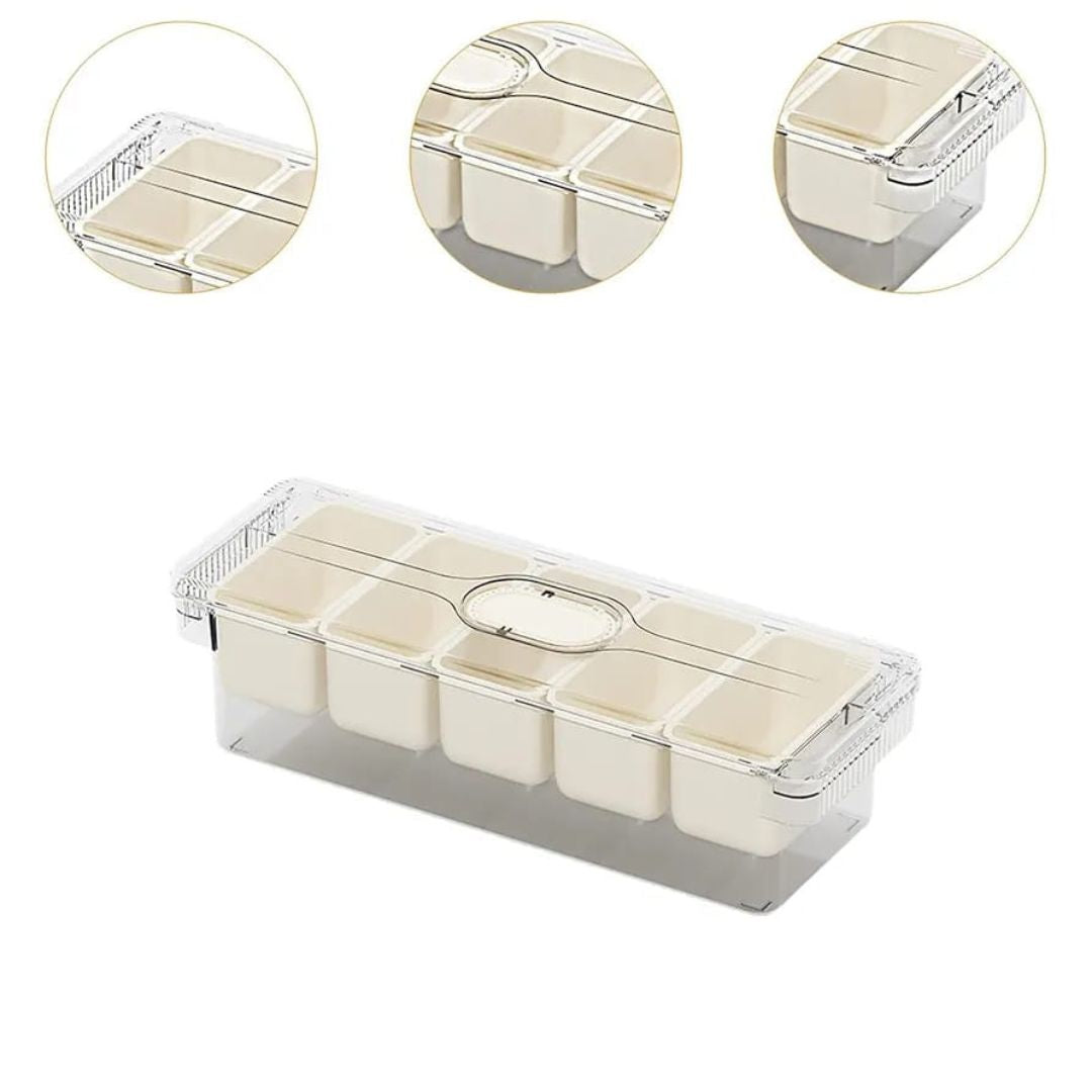 5 Division Serving Tray With Ice Compartment
